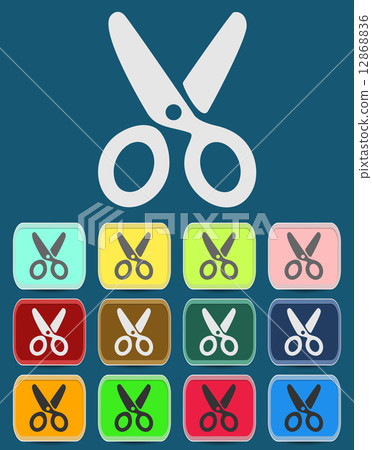 Scissors Icon with Color Variations.  Vector 12868836