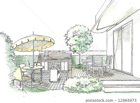 BBQ party on the terrace 12868973