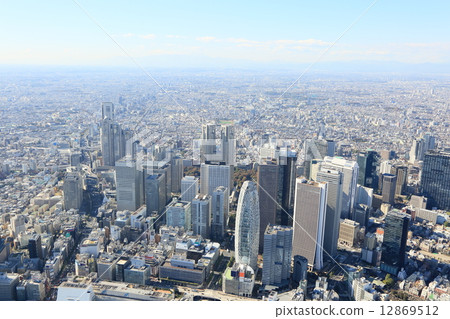 Stock Photo: aerial photography, tall buildings, high rises - Stock ...