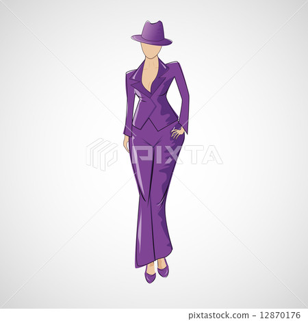 Vector sketch girl in fashion clothes eps Vector sketch girl in fashion clothes eps 12870176