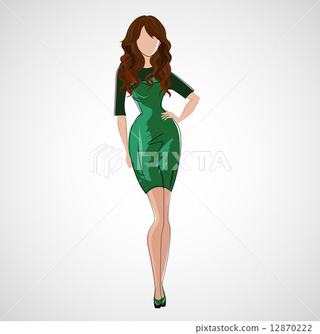 Vector sketch girl in fashion clothes eps Vector sketch girl in fashion clothes eps 12870222
