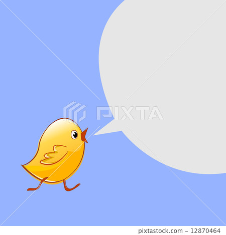 Little chicken goes and talks. Vector design 12870464