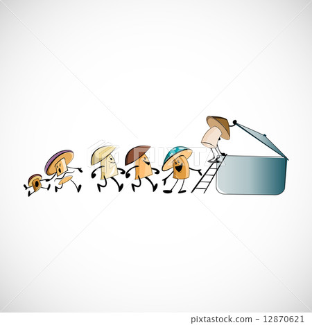 Mushrooms themselves climb into a pot of soup Mushrooms themselves climb into a pot of soup 12870621