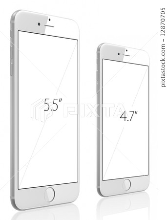 new Silver Smartphone with blank screen on white background 12870705