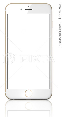 New Gold Smartphone with blank screen on white background New Gold Smartphone with blank screen on white background 12870708