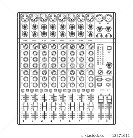 outline eight channels professional studio sound mixer 12871611