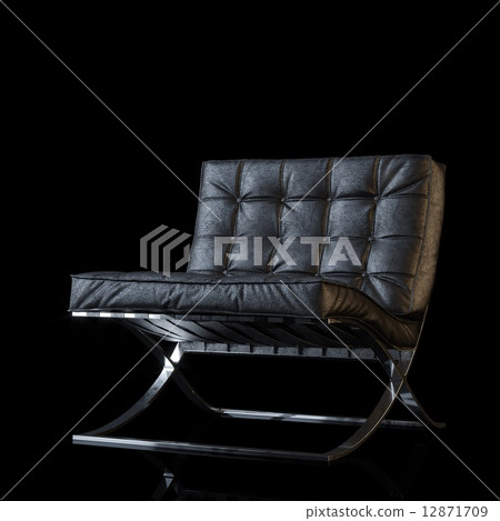 Modern leather armchair on black background Modern leather armchair on black background 12871709