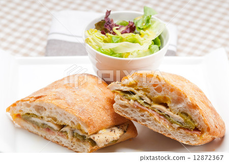 Italian ciabatta panini sandwich chicken Italian ciabatta panini sandwich chicken 12872367
