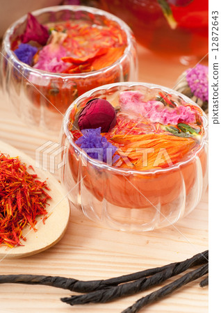 Herbal natural floral tea infusion with dry flowers Herbal natural floral tea infusion with dry flowers 12872643