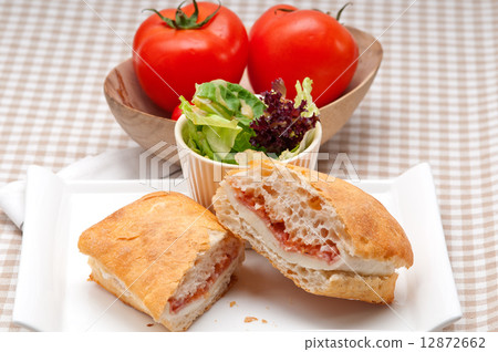 ciabatta panini sandwich with parma ham and tomato ciabatta panini sandwich with parma ham and tomato 12872662