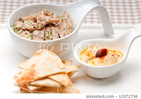 chicken taboulii couscous with hummus chicken taboulii couscous with hummus 12872736
