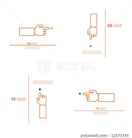 Set of vector hand with index finger Set of vector hand with index finger 12873356
