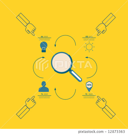 Set of symbols showing the movement process 12873363