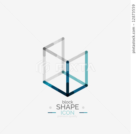 Minimal line design logo, business icon, block - Stock Illustration ...