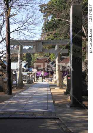 Shikoku Buddha 85th Tadashi "Yachiguri Temple" Saint Nichiden seen over the torii (Mr. Sachiko Yaguri) 12874087