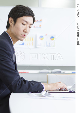 Desk work scene Desk work scene 12876064