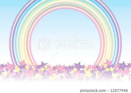 背景材料壁紙（堆積的星和彩虹，星塵，閃閃發光的星，基拉星，星形圖案，徑向，星形，星形圖案，彩虹，彩虹色，彩虹，七種顏色） 12877446