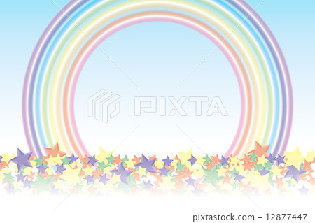 背景材料壁紙（堆積的星和彩虹，星塵，閃閃發光的星，基拉星，星形圖案，徑向，星形，星形圖案，彩虹，彩虹色，彩虹，七種顏色） 12877447