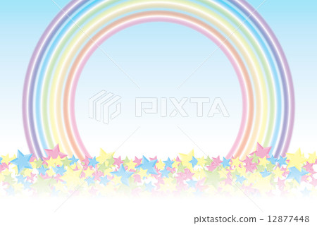 背景材料壁紙（堆積的星和彩虹，星塵，閃閃發光的星，基拉星，星形圖案，徑向，星形，星形圖案，彩虹，彩虹色，彩虹，七種顏色） 12877448
