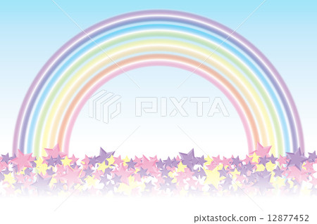 Background material Wallpaper (piled star and rainbow, stardust, sparkling star, kira star, star pattern, radial, star, star pattern, rainbow, rainbow color, rainbow, seven colors) 12877452