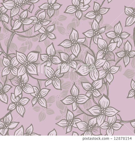 Hand drawn vintage flowers seamless pattern Hand drawn vintage flowers seamless pattern 12878154