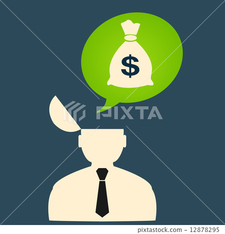 Flat icon man thinks about big money Flat icon man thinks about big money 12878295