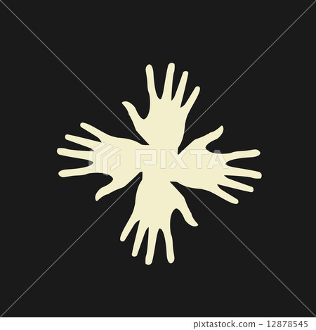 Vector flat icon hands. color abstraction eps - Stock Illustration ...