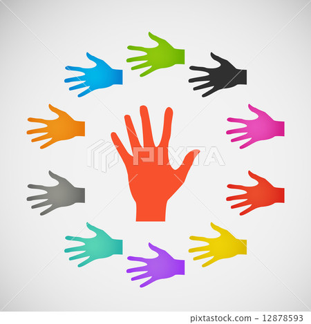 Vector flat icon hands. color abstraction eps Vector flat icon hands. color abstraction eps 12878593