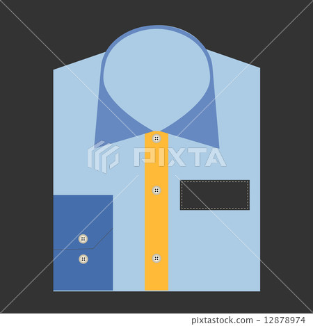 Color folded shirt with badge design concept Color folded shirt with badge design concept 12878974