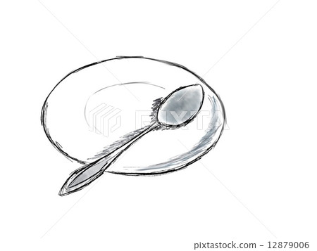 Dish and spoon illustration Dish and spoon illustration 12879006