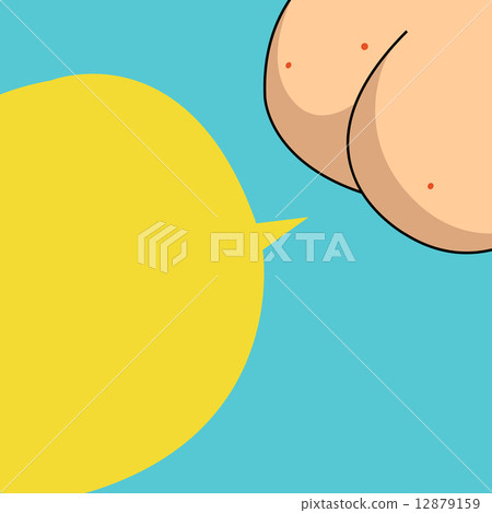 Vector talking ass and yellow speech bubble 12879159
