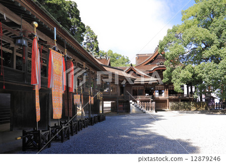 Kompira-san Shrine Exceptional festival Watching the main shrine from the front of the southern entrance of the evening palace 12879246