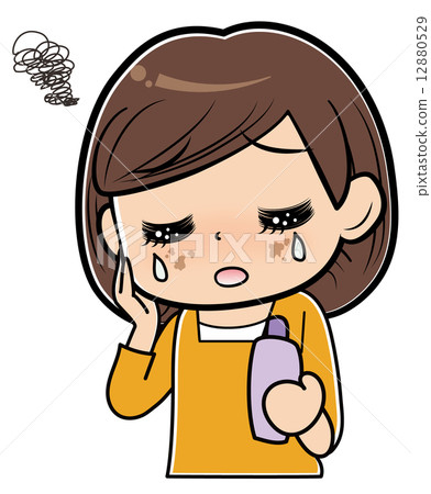 Women suffering from spots 12880529