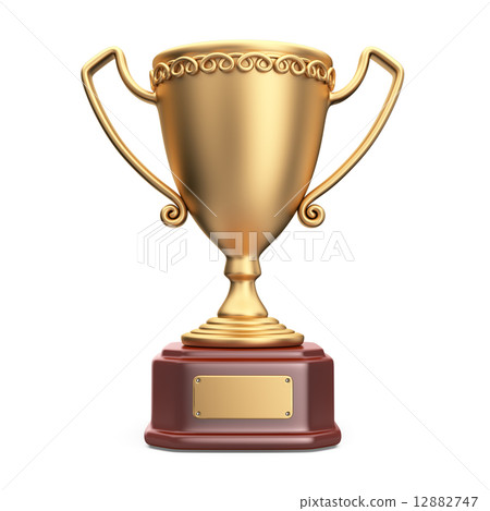 Gold cup winner trophy. 3D Icon isolated on white background Gold cup winner trophy. 3D Icon isolated on white background 12882747