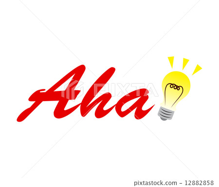 Aha's letters and light bulbs 12882858