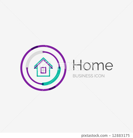 Thin line neat design logo, home idea 12883175