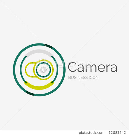 Thin line neat design logo, camera concept Thin line neat design logo, camera concept 12883242