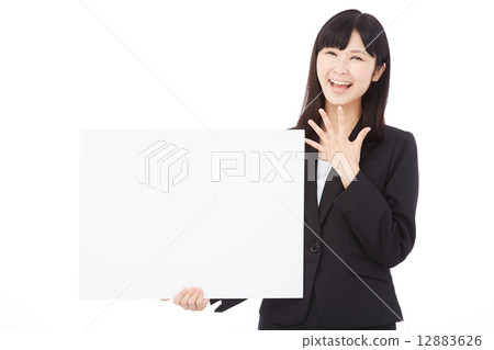 拿著留言簿的異常的女商人 12883626