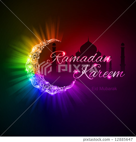 Greeting card of holy Muslim month Ramadan 12885647