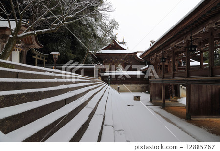 Kotohiragu Shrine in winter, main shrine of main shrine, main shrine main shrine Minami Fugashi and Kotoshi Shrine, Temple, Kamito 12885767