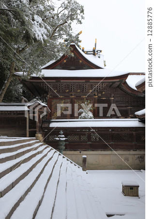 Kompira-san Shrine in winter, main shrine main shrine and main shrine main shrine Nankigi 12885776