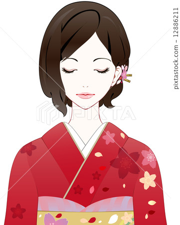 Close kimono women facial eyes 12886211