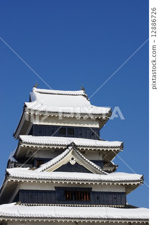 National Treasure Matsumoto Castle Snowscape 12886726