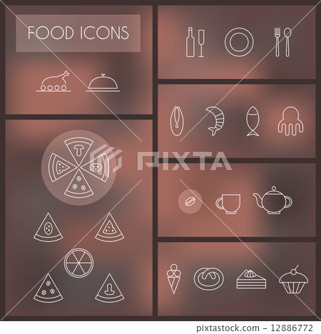 Set of food thin line icons for web and mobile. 12886772