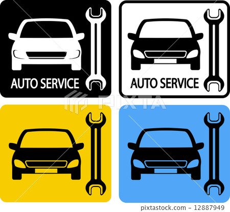 set of auto service icons 12887949