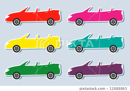 set of colorful sport cabriolet 12888863