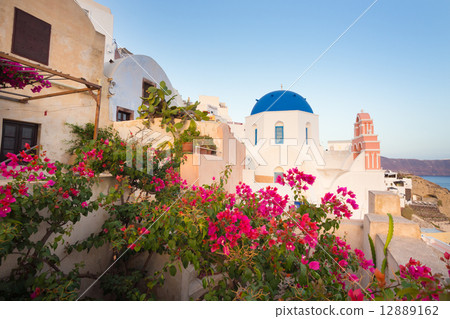 Oia village on Santorini island, Greece. 12889162