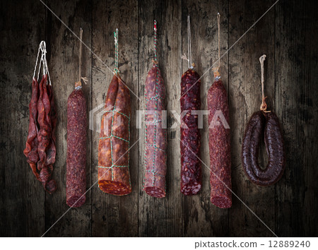 salami sausages salami sausages 12889240