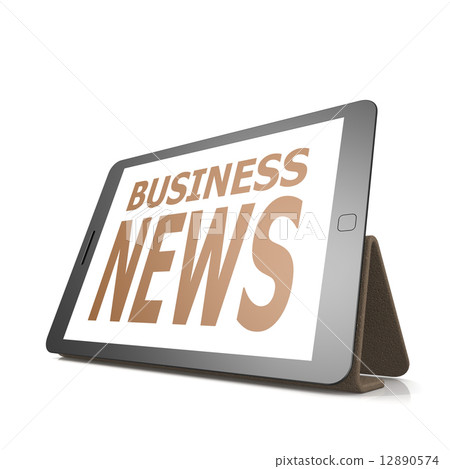 Tablet with business news word Tablet with business news word 12890574