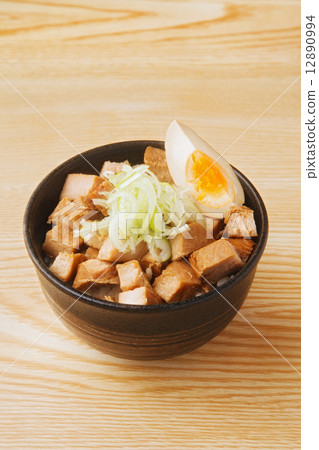 Chicken barbecued pork on rice 12890994